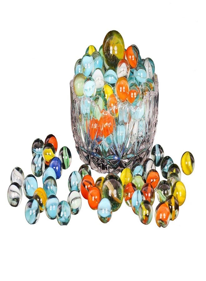 STLYZ Decorative Colourful Glass Marble Balls for Playing Games/Kanche/Aquarium Fillers/Gel Candle Fillers (100 Pcs) - Image 4